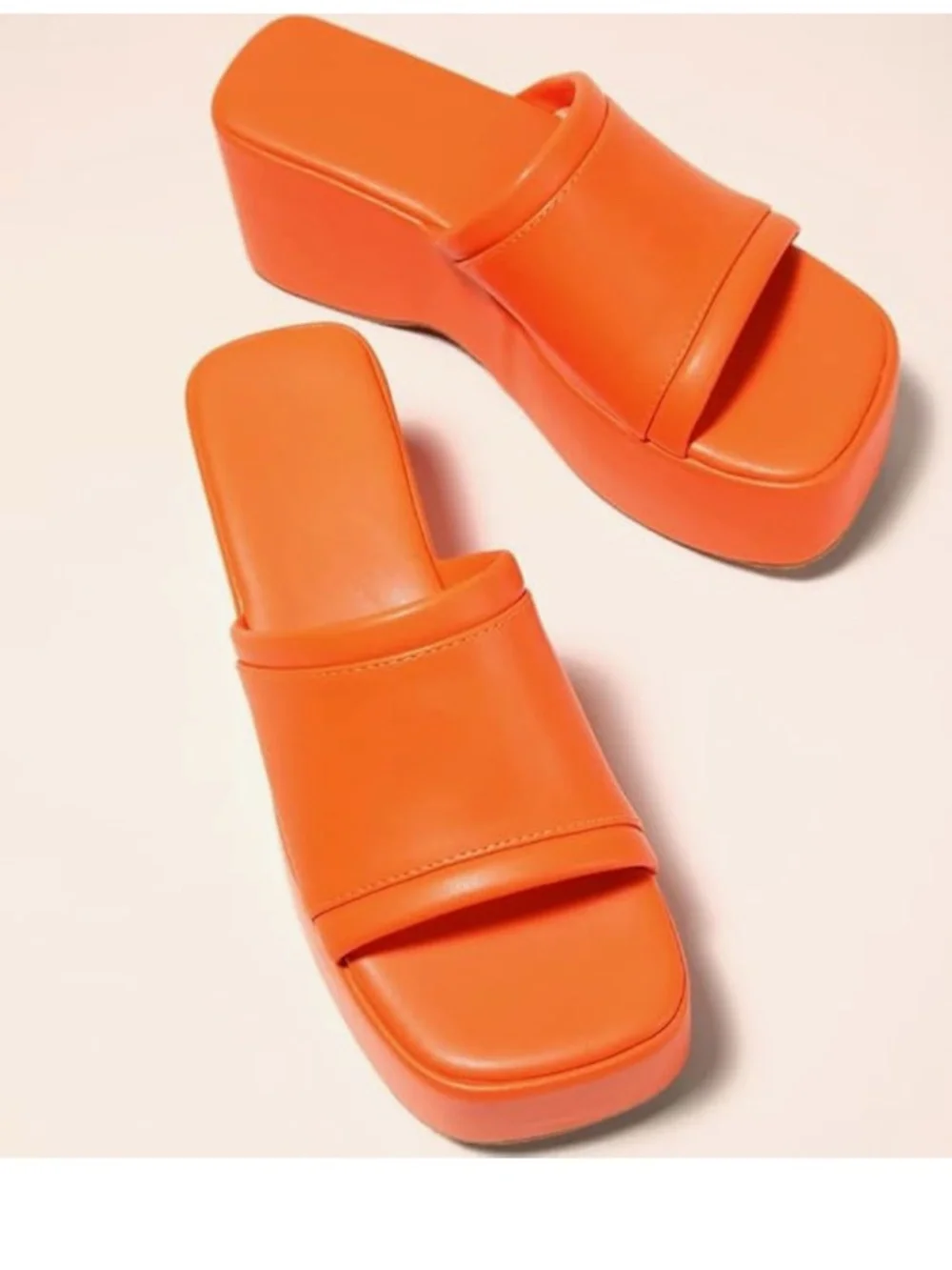 Women's Size 7 Orange Platform Mule Sandal | Lizzie McGuire Shoe | BRAND NEW